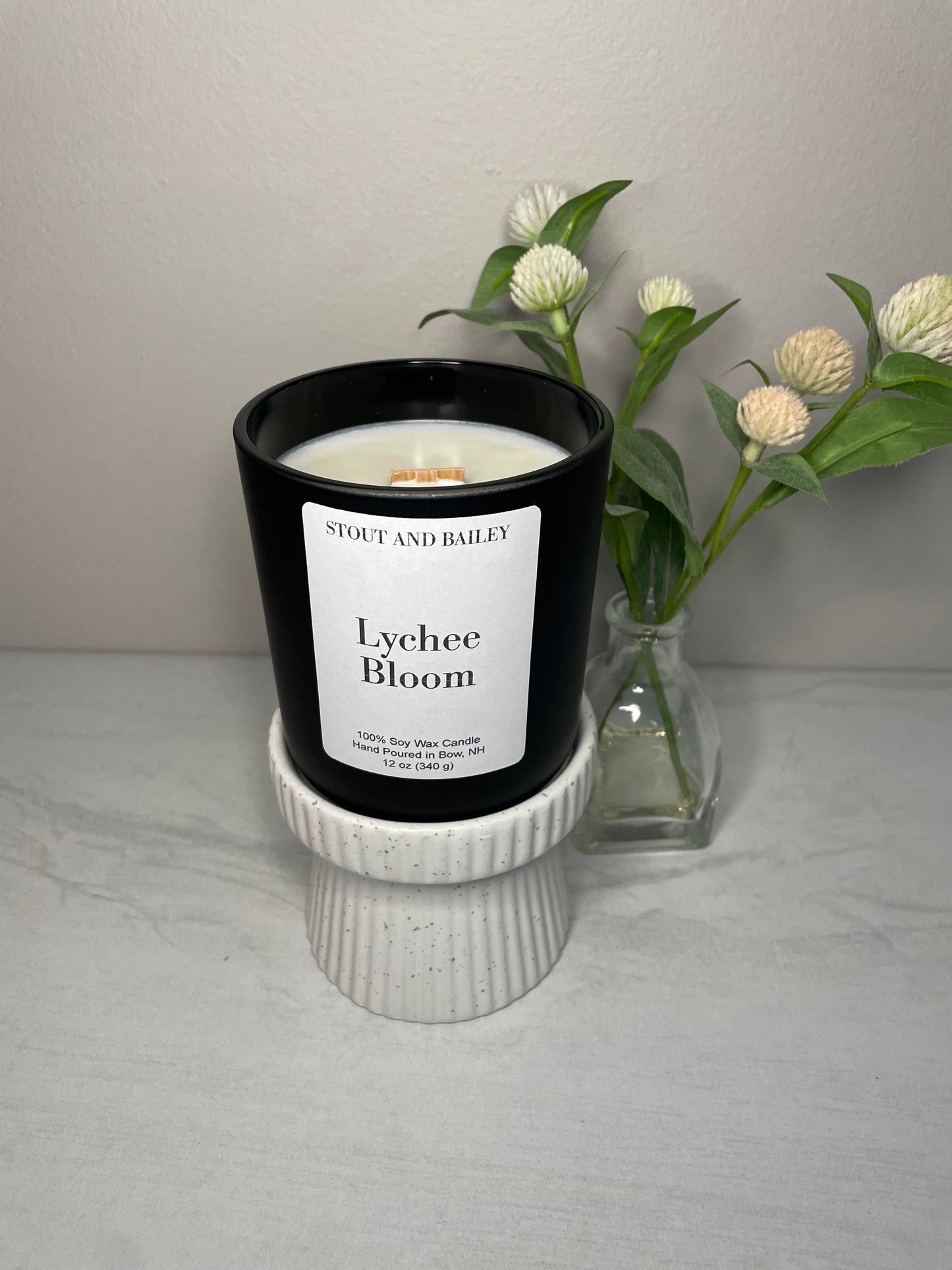 Lychee Bloom 12 oz Wood Wick Soy Candle