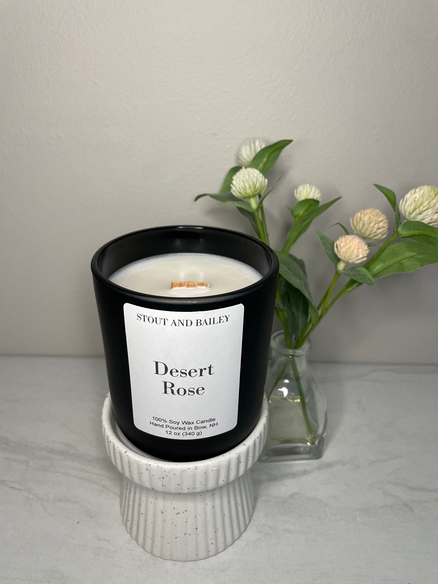 Desert Rose 12 oz Wood Wick Soy Candle