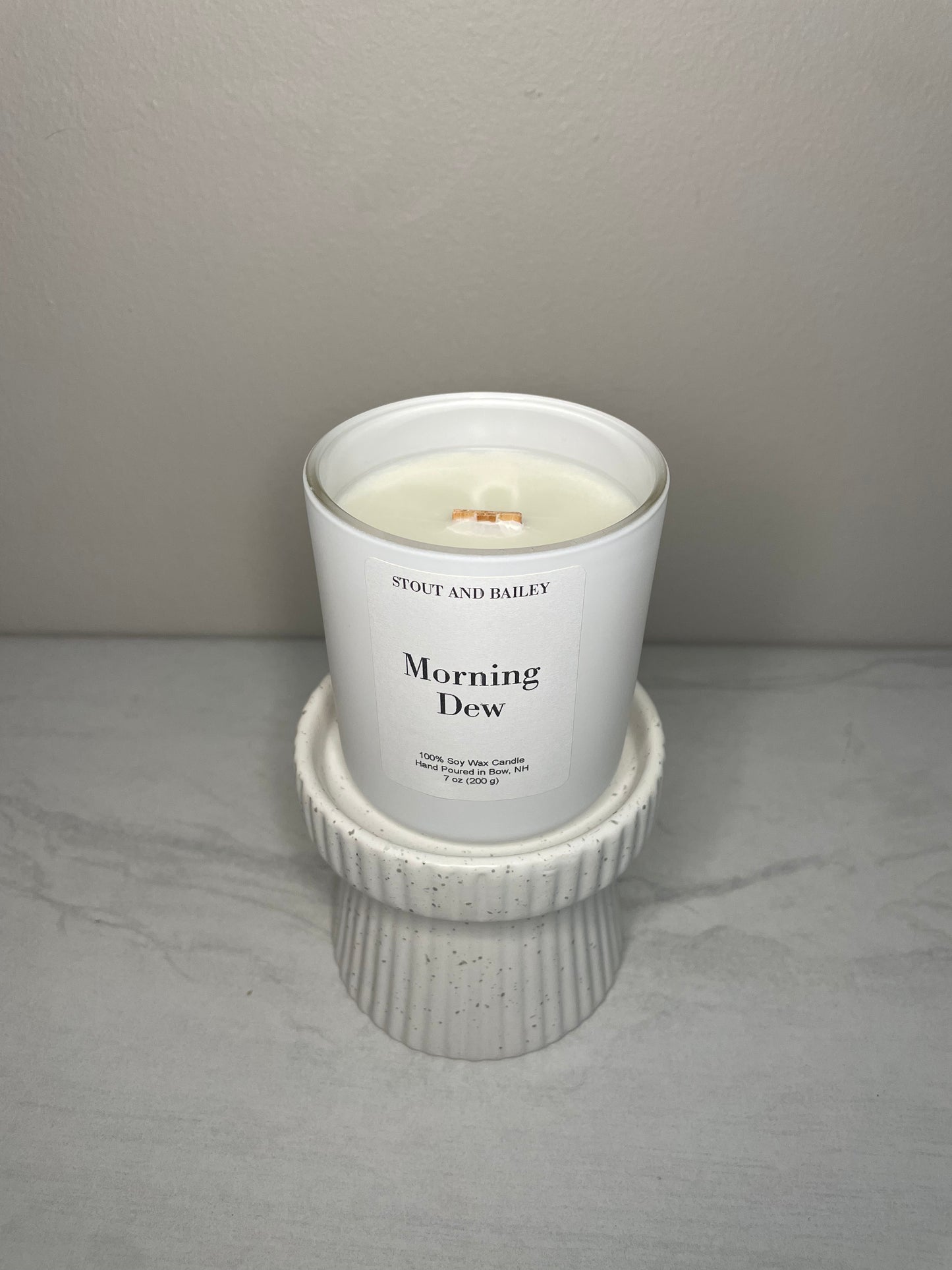 Morning Dew 7 oz Wood Wick Soy Candle