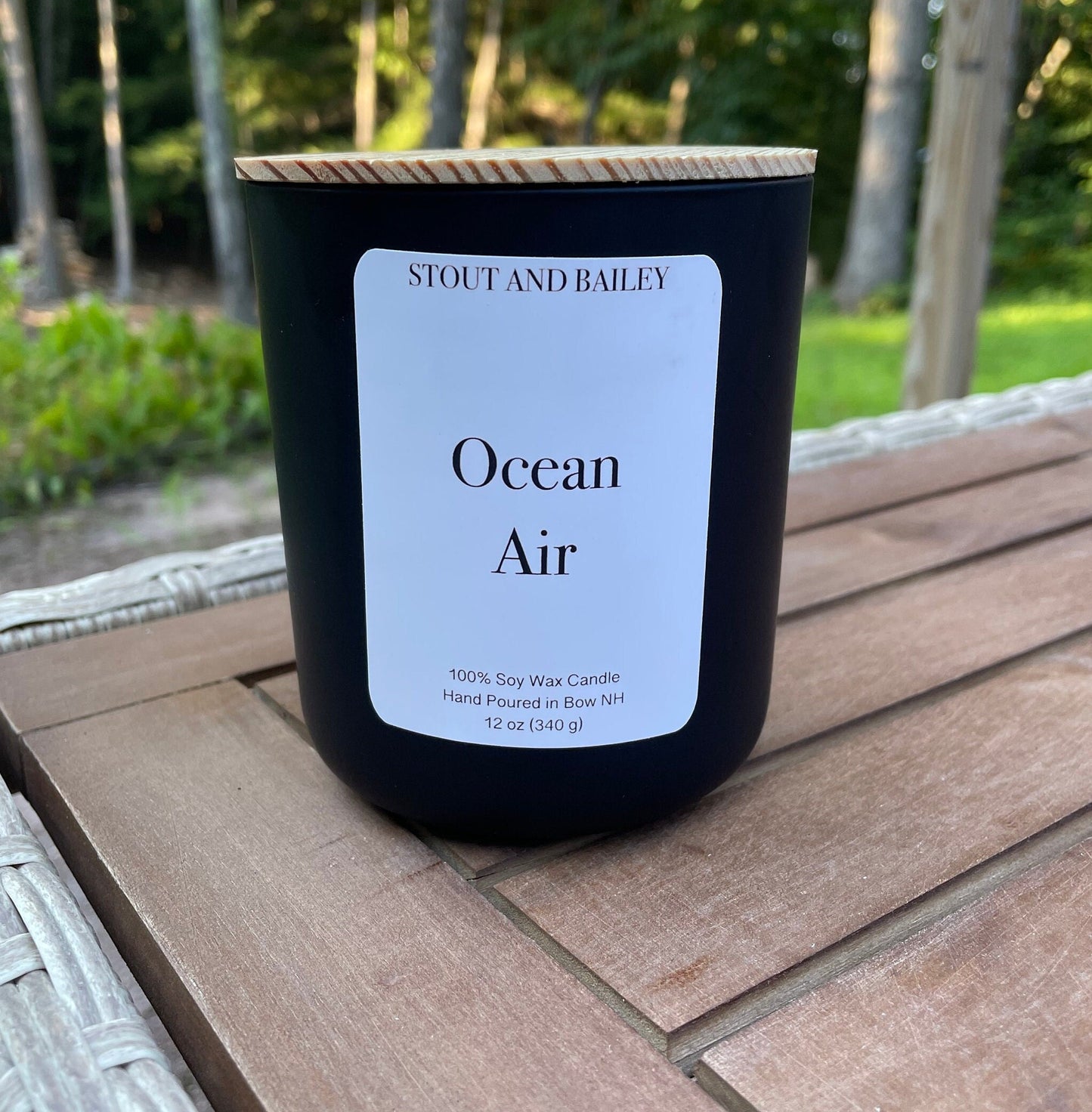 Ocean Air 12 oz Wood Wick Soy Candle 12 oz