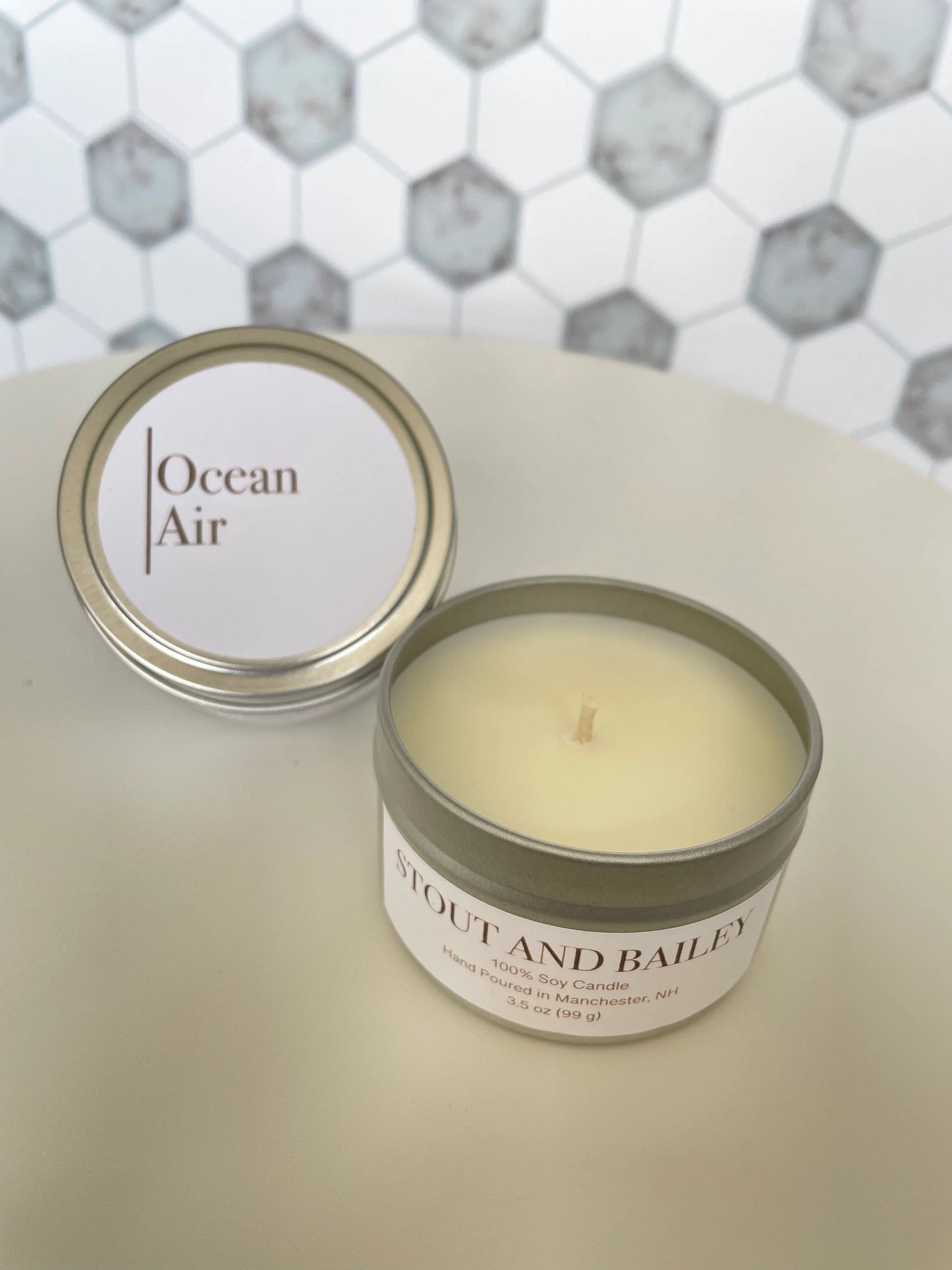 Ocean Air 3.5 oz Soy Candle Tin