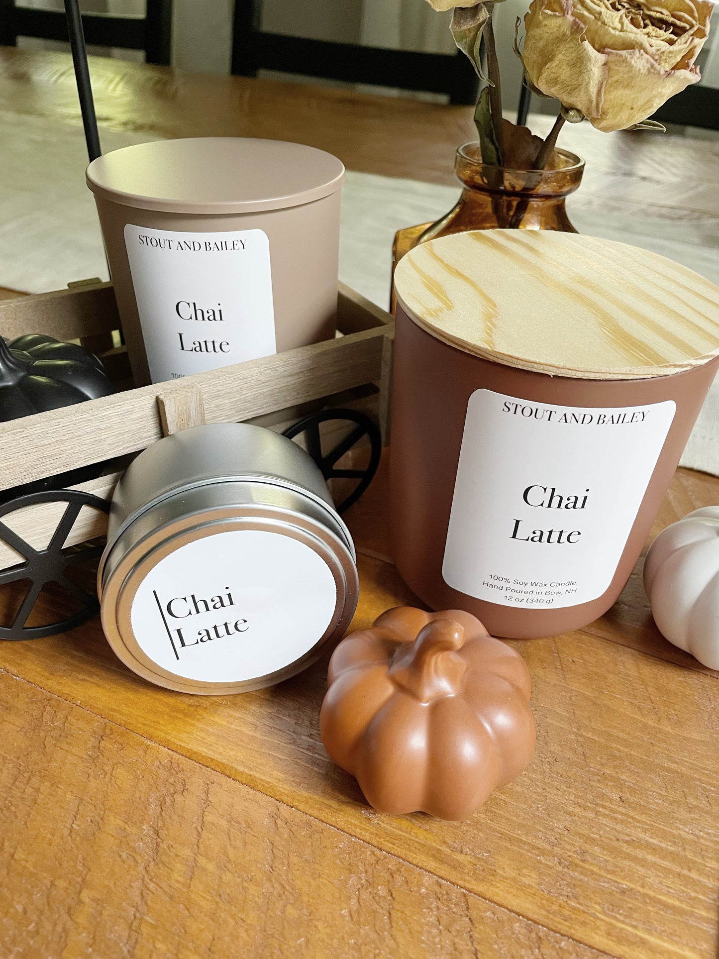 Chai Latte 7 oz Wood Wick Soy Candle