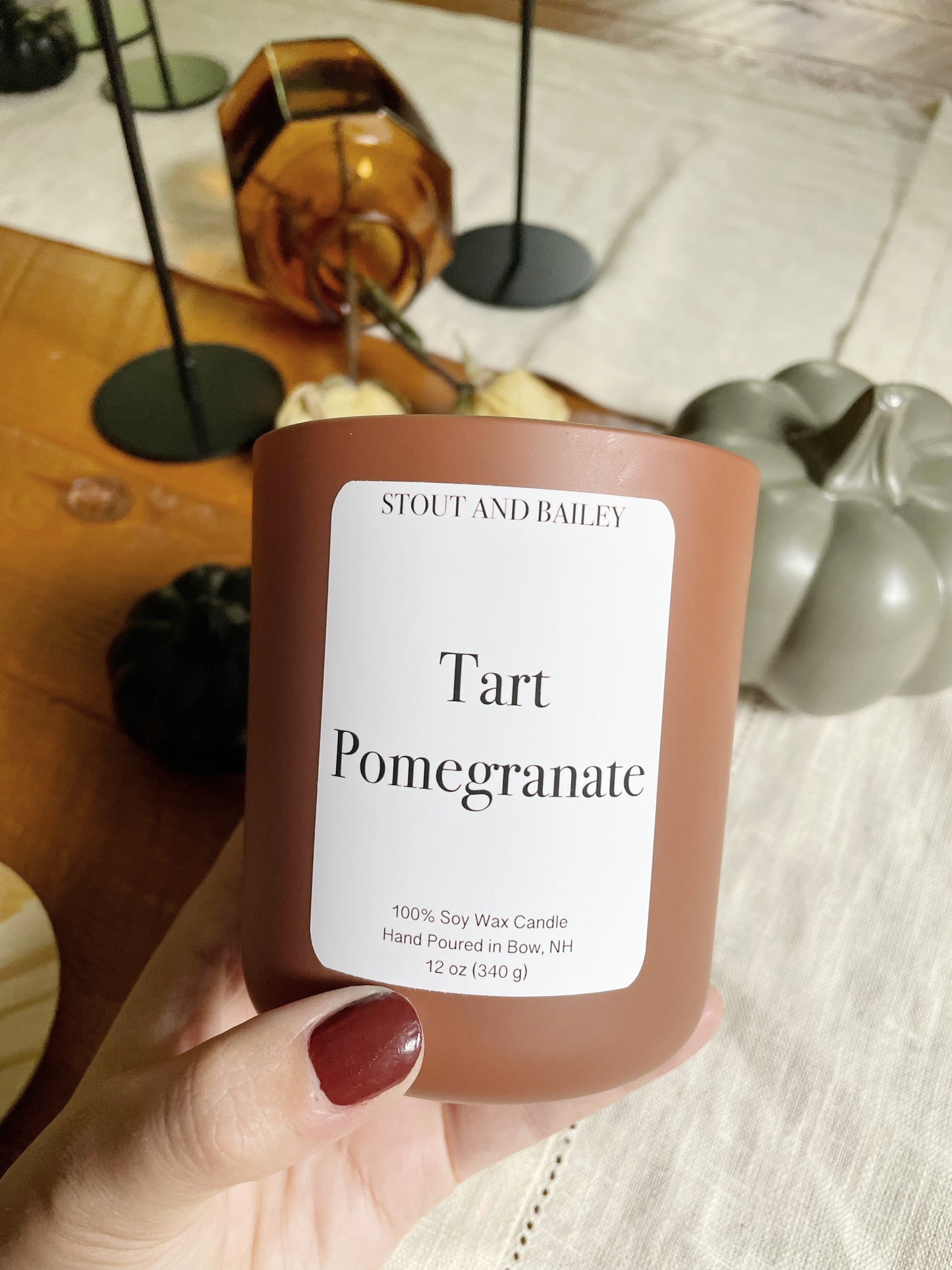 Tart Pomegranate 12 oz Wood Wick Soy Candle