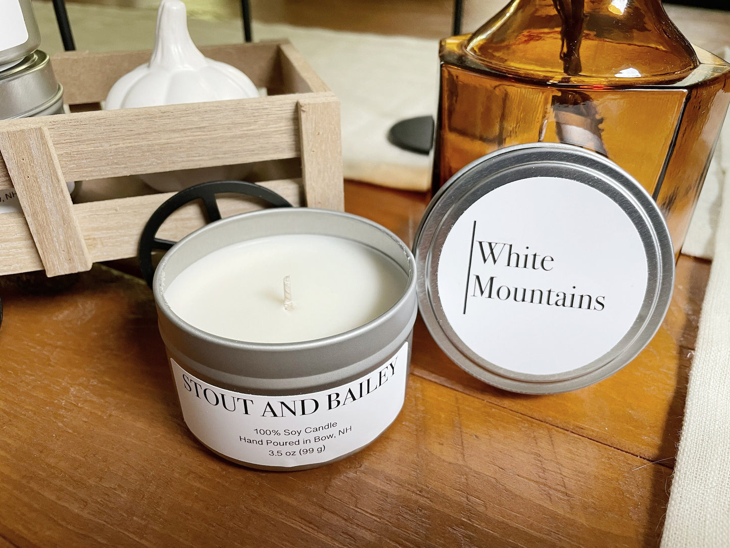 White Mountains 3.5 oz Soy Candle Tin