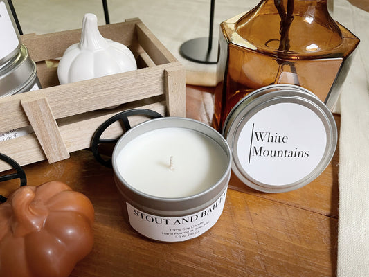 White Mountains 3.5 oz Soy Candle Tin