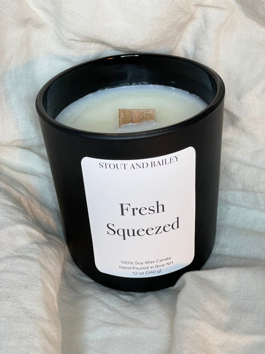 Fresh Squeezed Wood Wick Soy Candle | 12 oz Hand-poured Wood Wick Soy Candle | Spring Candle | 100% Soy Wax Candle | Crackling Wood Wick