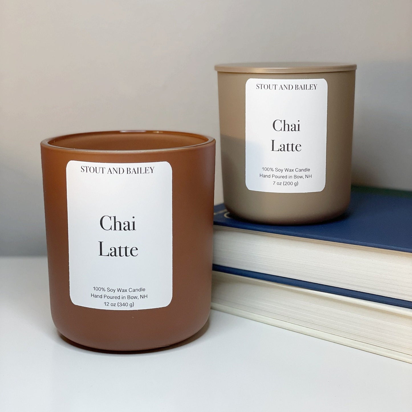 Chai Latte 12 oz Wood Wick Soy Candle | Hand-Poured Soy Candle | Crackling Wood Wick Fall Scented Candle | 100% Soy Wax Candle