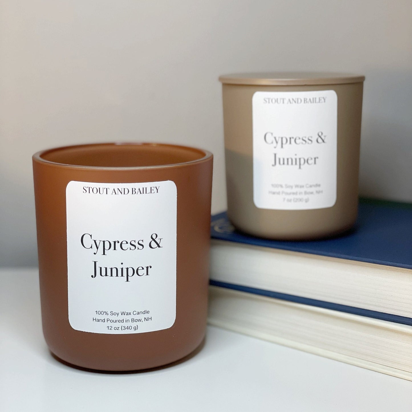 Cypress & Juniper 12 oz Wood Wick Soy Candle | Hand-Poured Soy Candle | Crackling Wood Wick Fall Scented Candle | 100% Soy Wax Candle