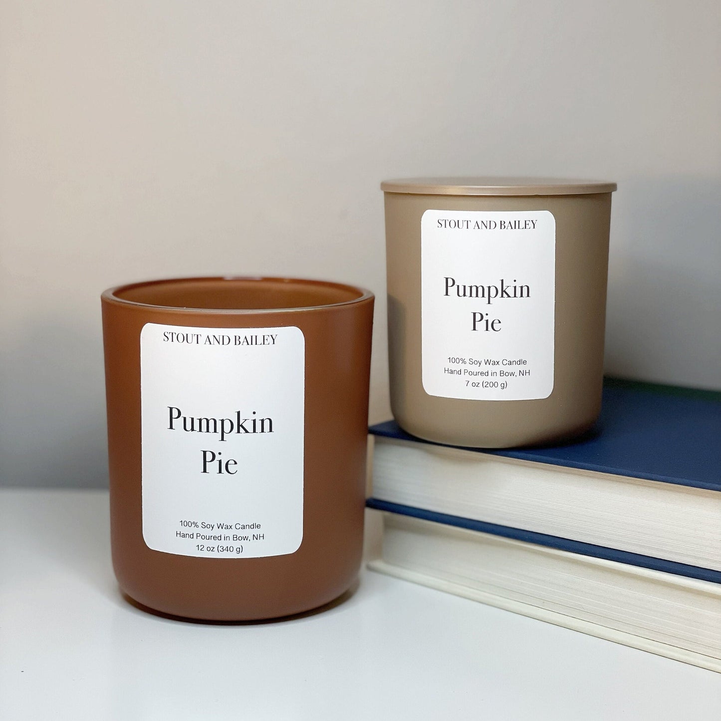 Pumpkin Pie 7 oz Wood Wick Soy Candle | Hand-Poured Soy Candle | Crackling Wood Wick Fall Scented Candle | 100% Soy Wax Candle