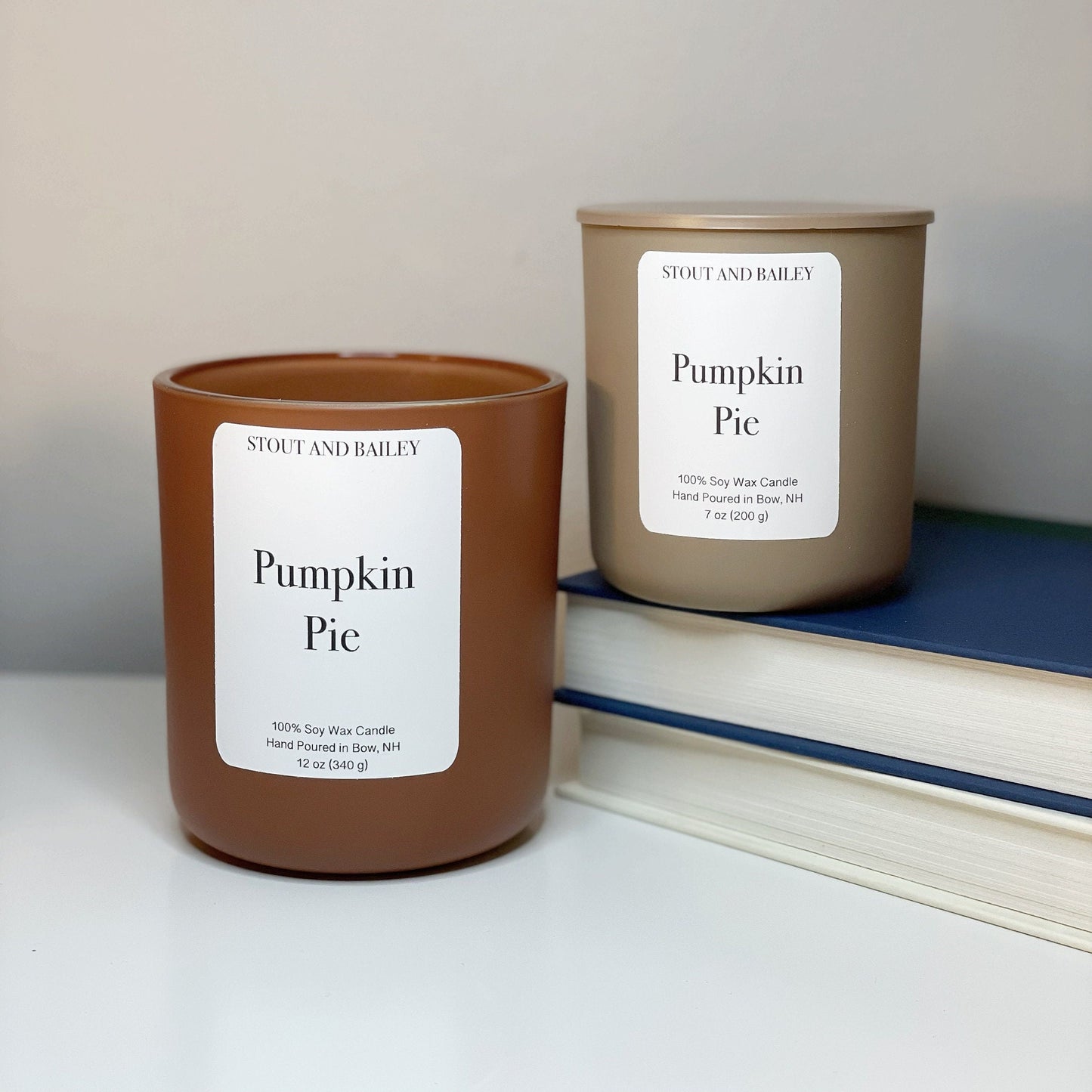 Pumpkin Pie 12 oz Wood Wick Soy Candle | Hand-Poured Soy Candle | Crackling Wood Wick Fall Scented Candle | 100% Soy Wax Candle